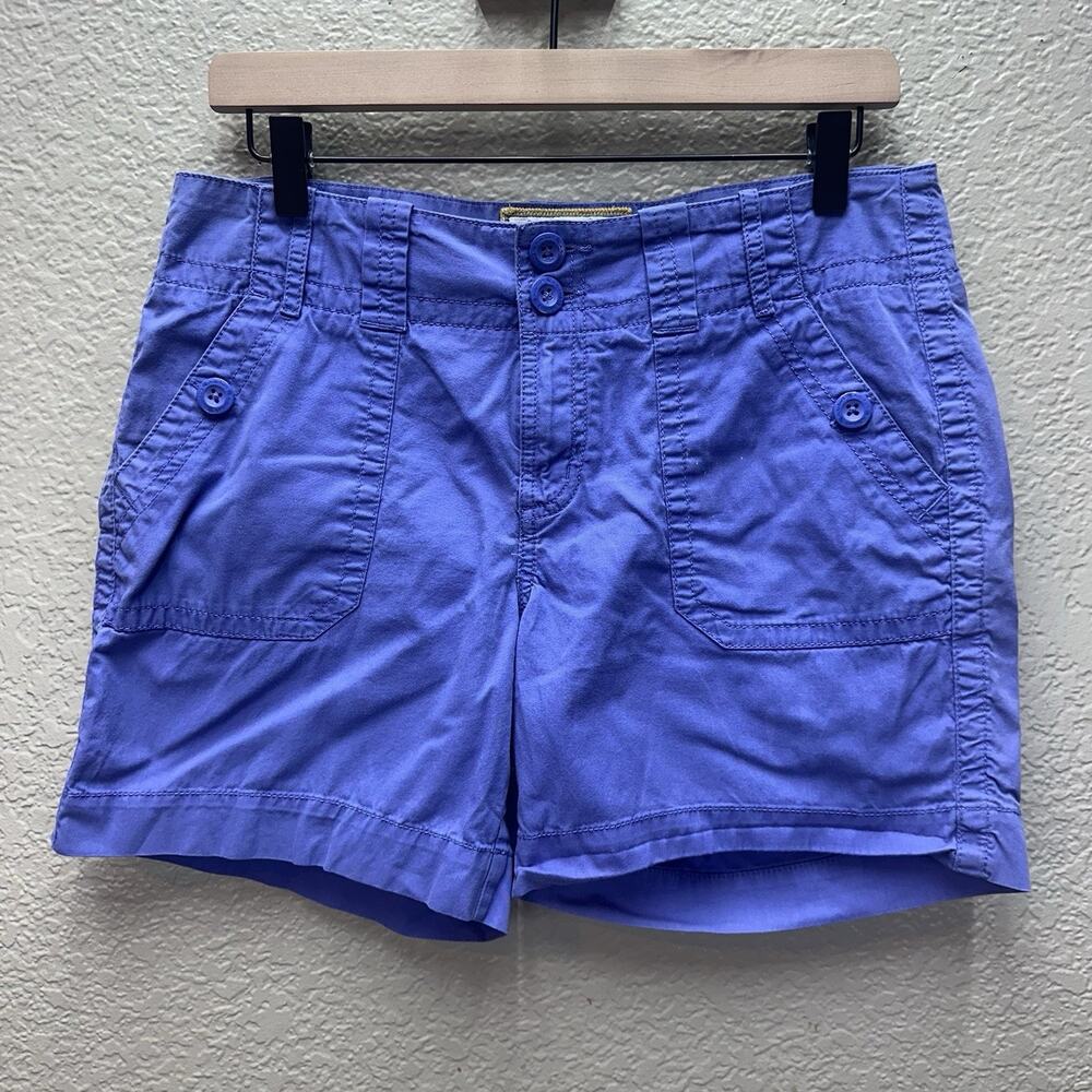 Aventura Shorts Womens 6 Gray Organic Cotton Adjustable Hem Hiking Casual